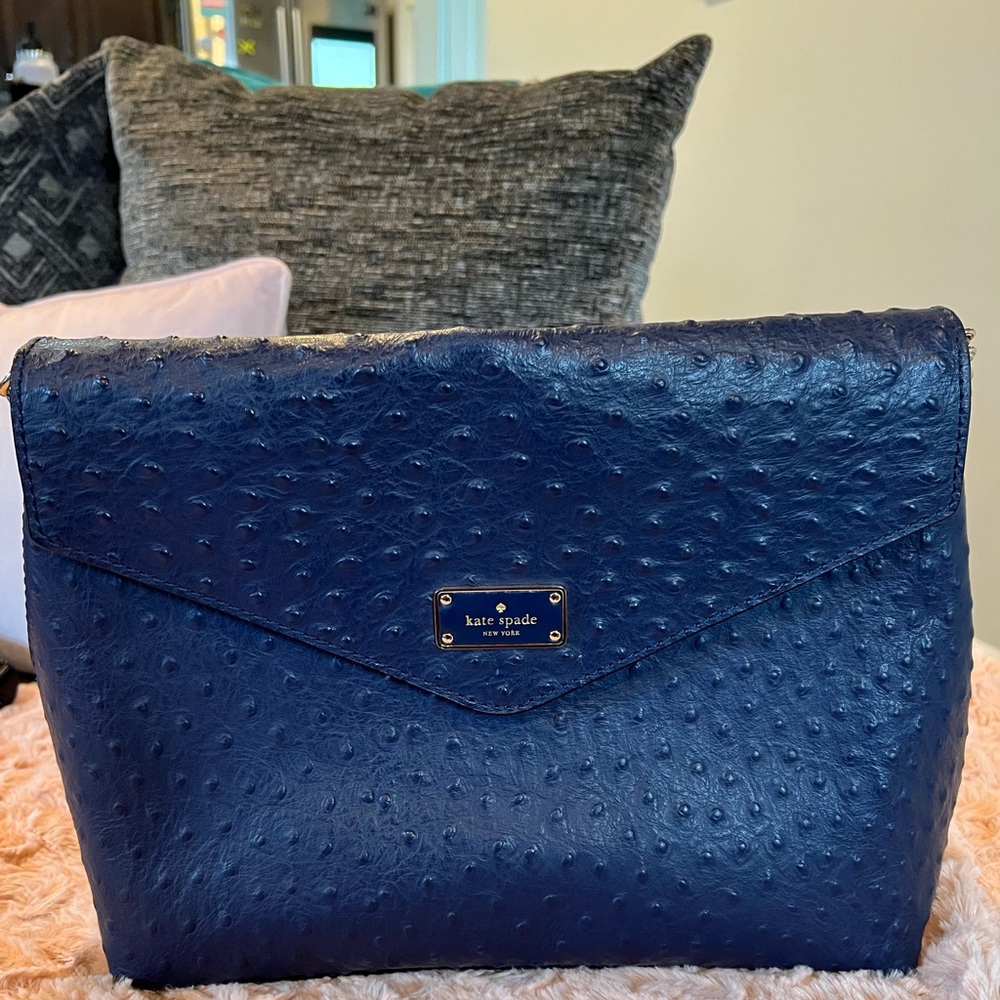 Kate Spade♠️ navy ostrich handbag